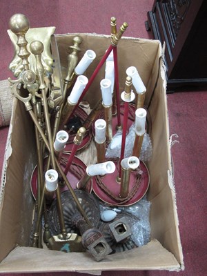 Lot 1329 - Oak Lamps (4), pair of gilded candlesticks,...