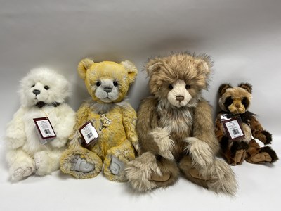 Lot 398 - Four Charlie Bears Plush Collection Teddy...