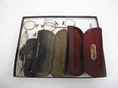 Lot 1266 - 10-10 Spectacles Gold Plated, two other pairs...