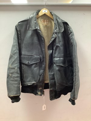 Lot 307 - Vintage Military Style Bomber Jacket, leather,...