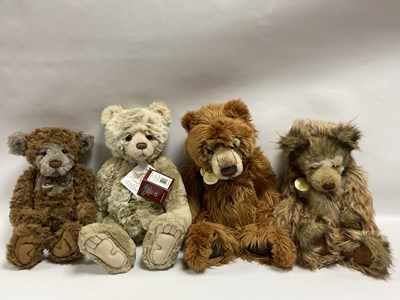 Lot 321 - Four Charlie Bears Teddy Bears, most with name...