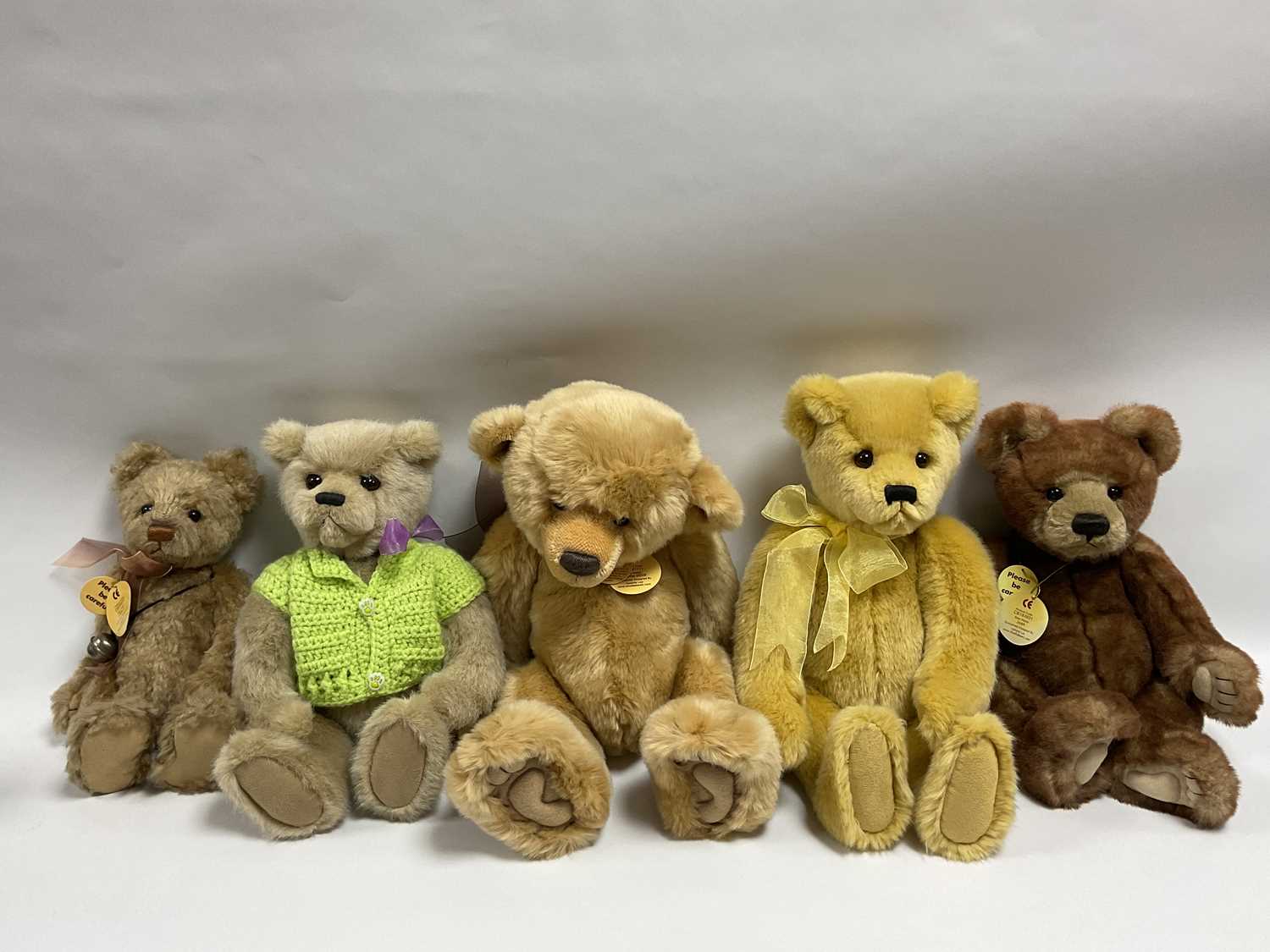 Lot 304 - Five Charlie Bears Teddy Bears, mostly...