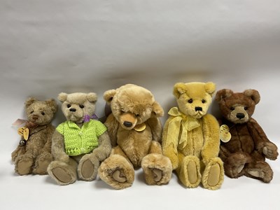 Lot 304 - Five Charlie Bears Teddy Bears, mostly...