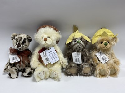 Lot 346 - Four Charlie Bears Teddy Bears designed by...