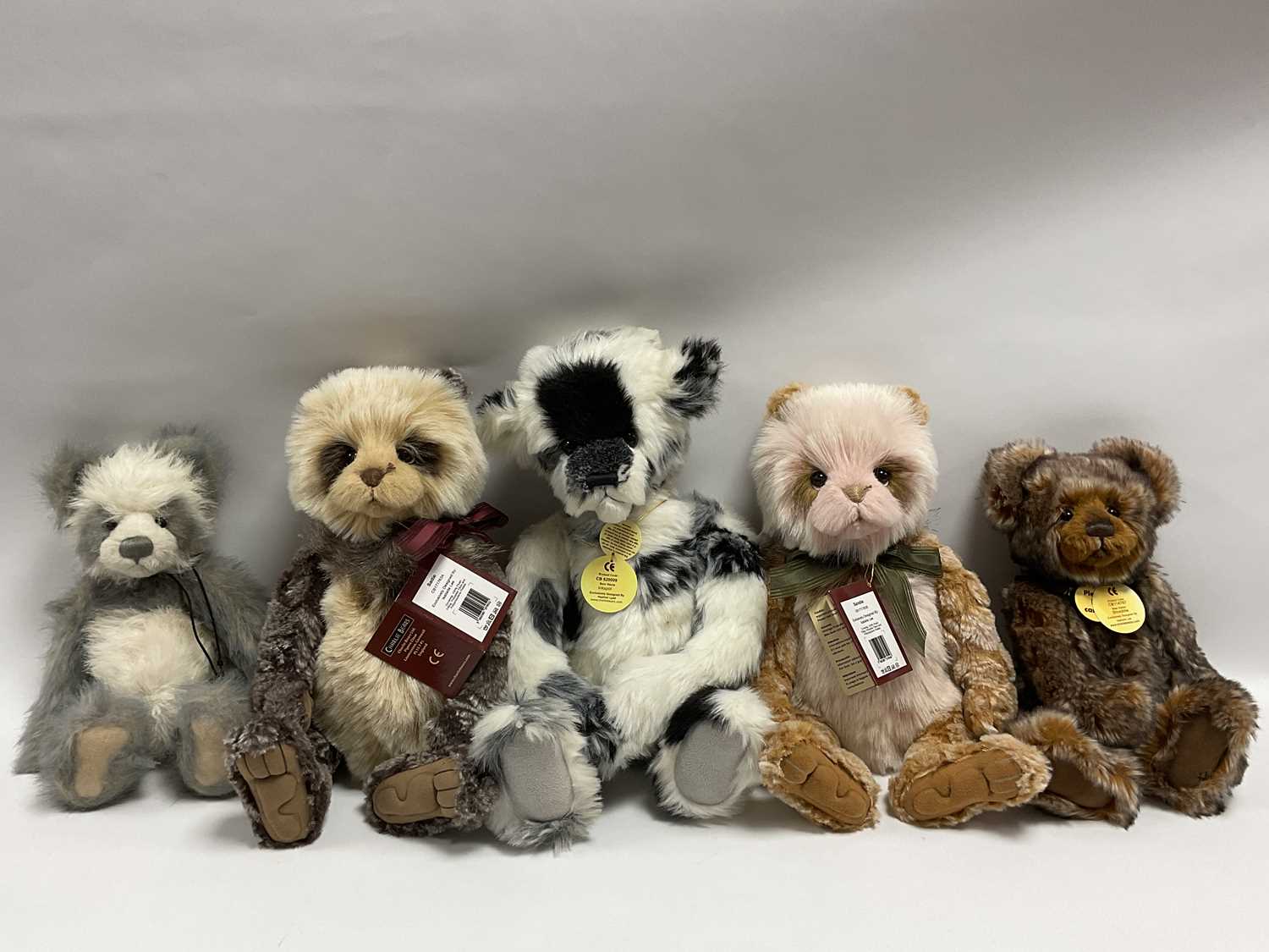 Lot 381 - Five Charlie Bears Teddy Bears mostly designed...