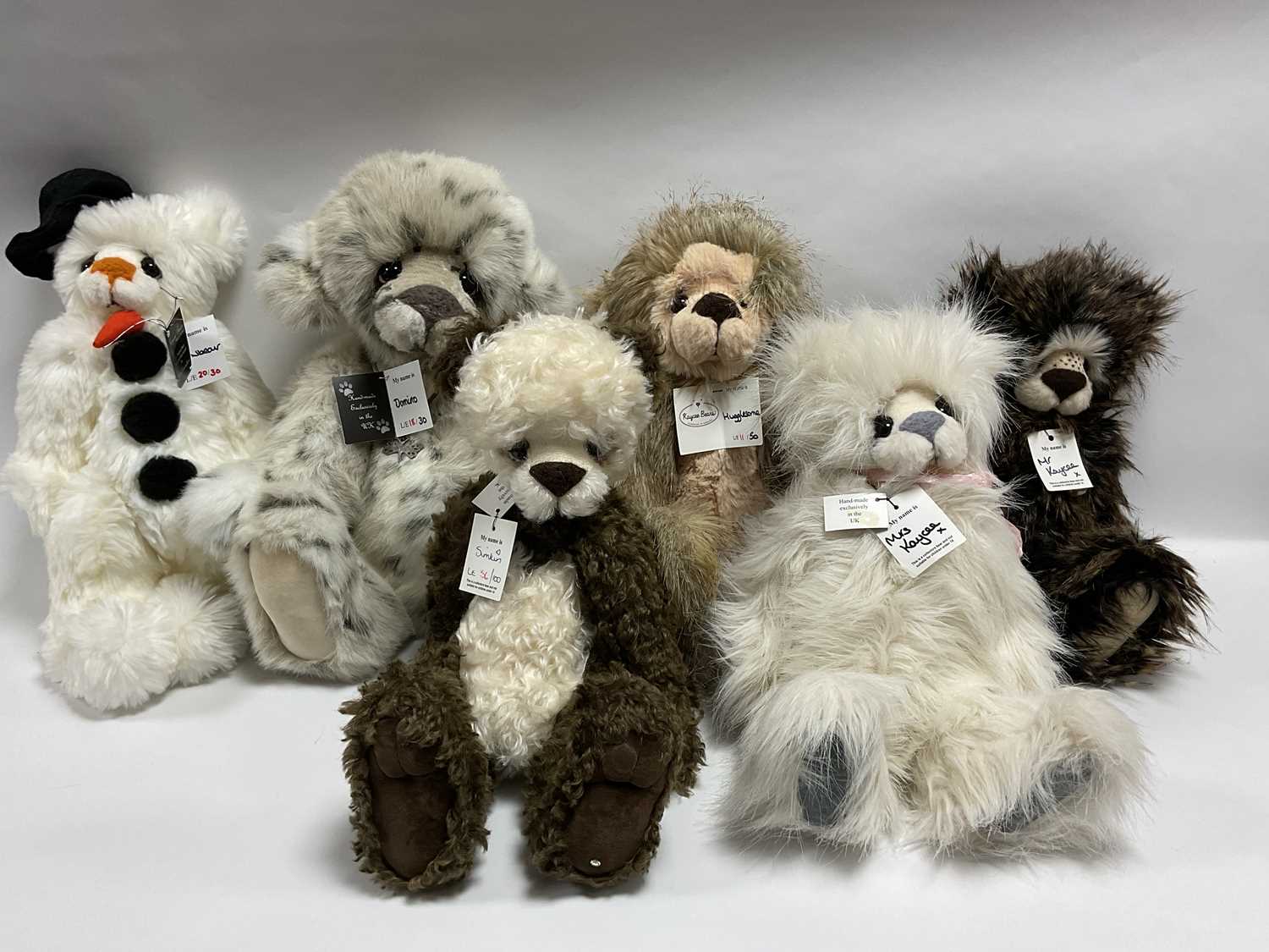 Lot 372 - Six Kaycee Bears Teddy Bears designed by...
