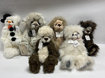 Lot 372 - Six Kaycee Bears Teddy Bears designed by...