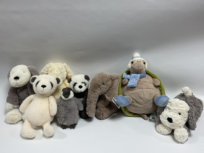 Lot 310 - Eight Jellycat soft toys, including "Timmy...