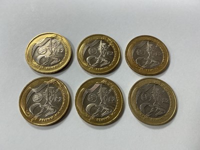 Lot 512 - Six GB 2002 Commonwealth Games £2 Coins,...