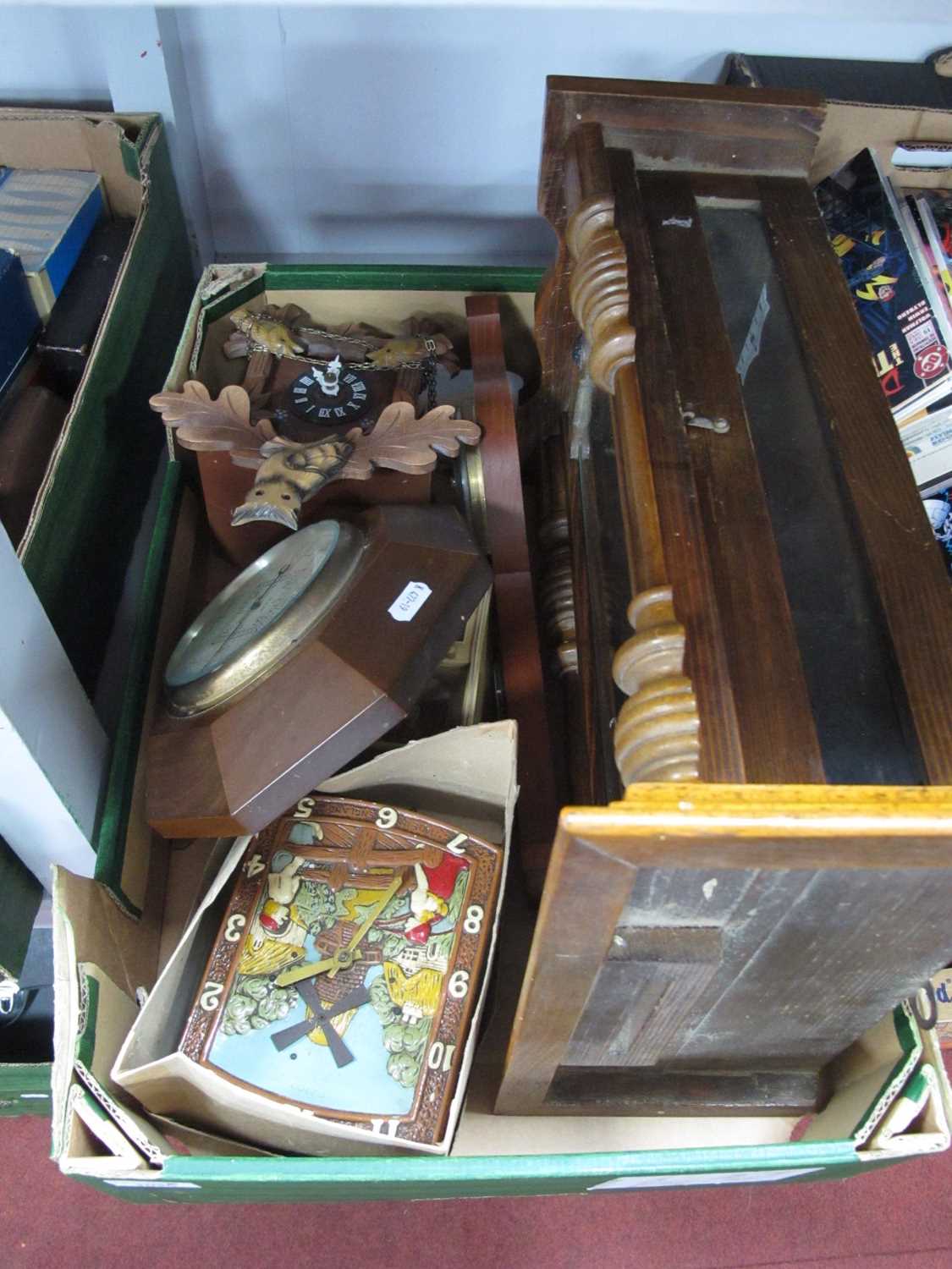 Lot 1026 - Wall clocks and barometers, including two...