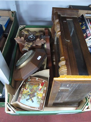 Lot 1026 - Wall clocks and barometers, including two...