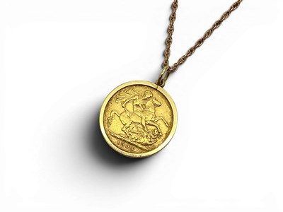 Lot 145 - An Edward VII Sovereign Pendant, 1904,...
