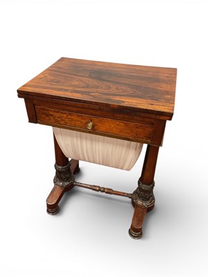 Lot 1496 - A XIX Century Rosewood Sewing Table, with a...