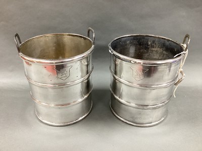 Lot 1 - A Pair of XIX Century Plated Wine Coolers,...