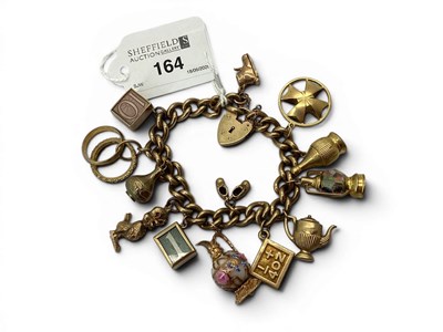 Lot 164 - A 9ct Gold Curb Link Bracelet, stamped to each...