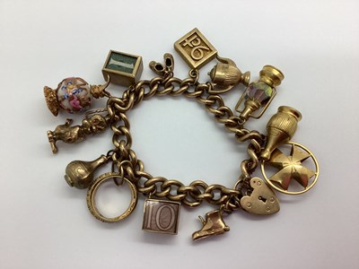 Lot 164 - A 9ct Gold Curb Link Bracelet, stamped to each...