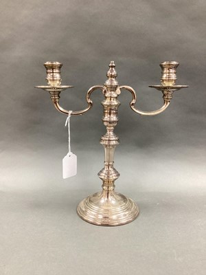Lot 22 - A Hallmarked Silver Twin Branch Candelabrum,...