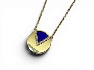 Lot 139 - A Modern Circular Pendant, part hardstone...
