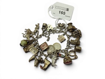 Lot 165 - A Curb Link Bracelet, indistinctly stamped,...