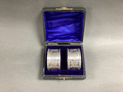 Lot 60 - A Pair of Edwardian Hallmarked Silver Napkin...