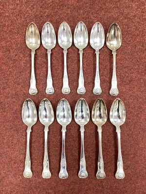 Lot 93 - A Set of Twelve Georgian Scottish Hallmarked...