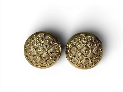 Lot 106 - QVC; A Pair of Circular 9ct Gold Domed...
