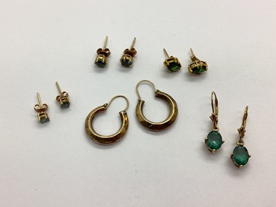 Lot 112 - A Selection of "9K" and Other Earrings,...
