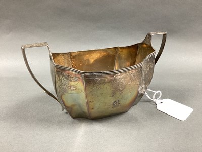 Lot 41 - A Georgian Hallmarked Silver Twin Handle Sugar...