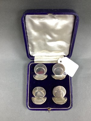 Lot 42 - A Set of Four Hallmarked Silver Menu Holders,...