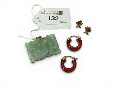 Lot 132 - A Carved Jade Rectangular Dragon Pendant, of...