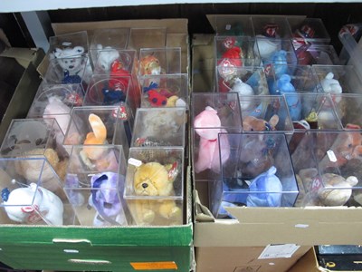 Lot 1073 - Thirty TY Beanie Babies in acrylic display...