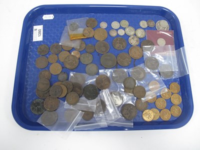 Lot 1280 - Coinage - 1825 Half Crown, 1828 Sixpence, four...