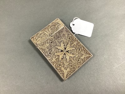Lot 59 - A Decorative Vintage Filigree Card Case,...