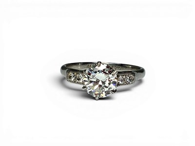 Lot 204 - An Art Deco Style Single Stone Diamond Ring,...