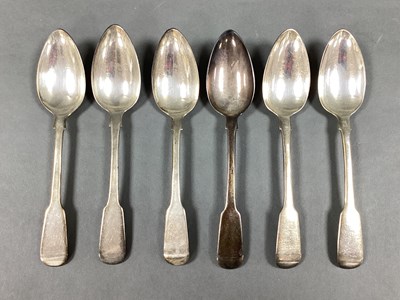 Lot 97 - A Set of Six Georgian Hallmarked Silver Fiddle...