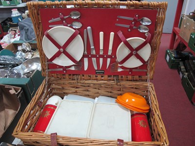 Lot 1127 - Vintage Sirram Picnic Basket, with flasks.