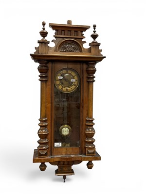 Lot 1533 - XIX Century Vienna Wall Clock, applied top...