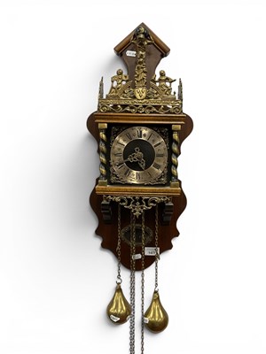 Lot 1477 - XX Century Atlas Wall Clock, with a brass dial,...