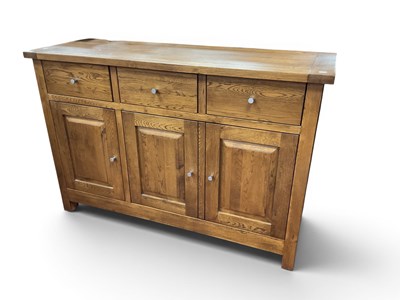 Lot 1528 - Hardwood Sideboard with conical silvered...