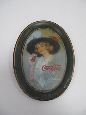Lot 1268 - Coca Cola Small Tin Plate Oval Tray, Wolf & Co...