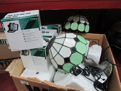 Lot 1089 - A Pair of Tiffany Style Table Lamps, ceiling...