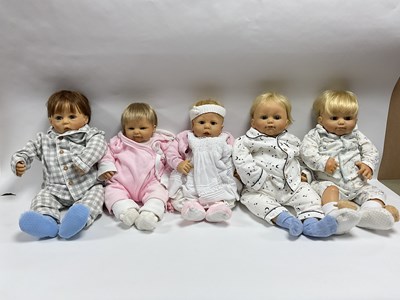 Lot 382 - Five Zapf Baby Dolls designed by Rolanda...