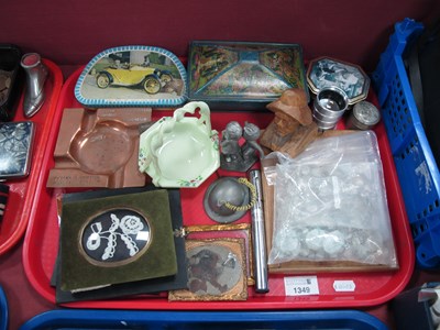 Lot 1349 - Advertising Tins and Copper Ashtray,...
