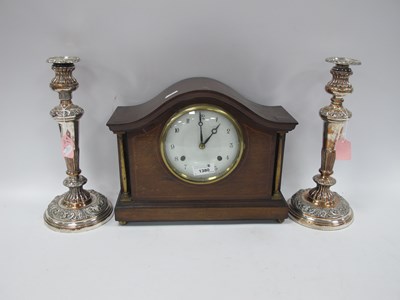 Lot 1380 - Edward Inlaid Mahogany Cased Mantel Clock,...