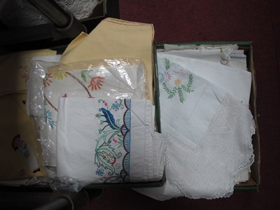 Lot 1111 - Embroidered Tablecloths, including crochet...