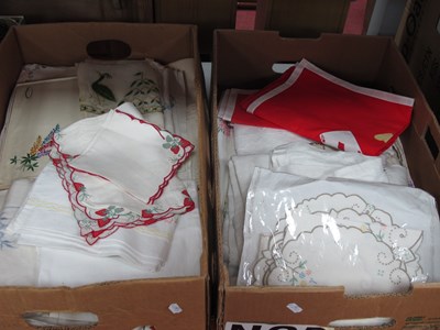 Lot 1406 - Embroidered Tablecloths, (approximately thirty...