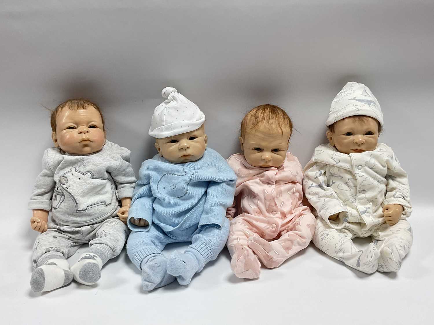 Lot 379 - Four Cernit Baby Dolls, one Signed Anna Carter...