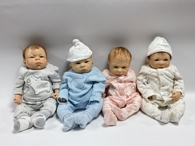 Lot 379 - Four Cernit Baby Dolls, one Signed Anna Carter...