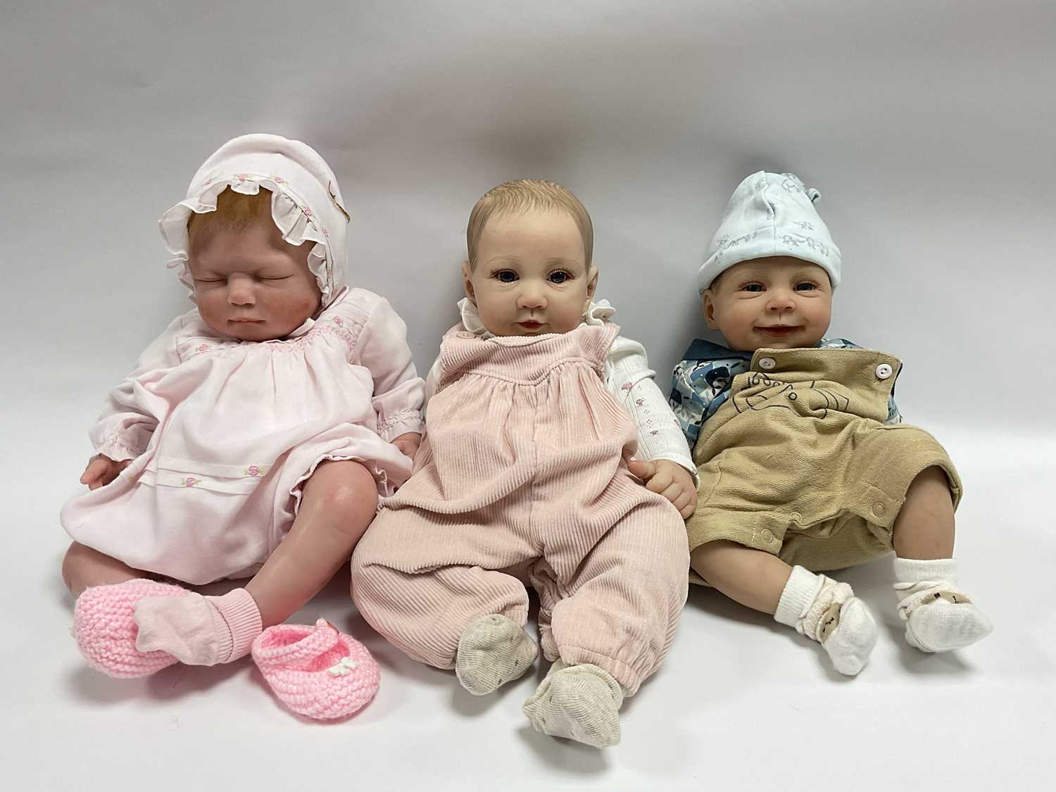 Lot 376 - Three Realistic Reborn Baby Dolls, one...