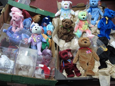Lot 1076 - Forty-eight TY Beanie Babies, some in acrylic...